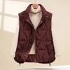 Fall/winter New Vest Ladies Loose Stand Collar Thick Cotton-padded Jacket Vest Short Cotton Vest Outside.