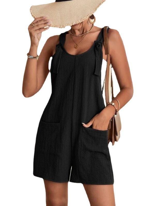 2024 Summer Casual Fashion Women's Suspender Shorts Jumpsuit