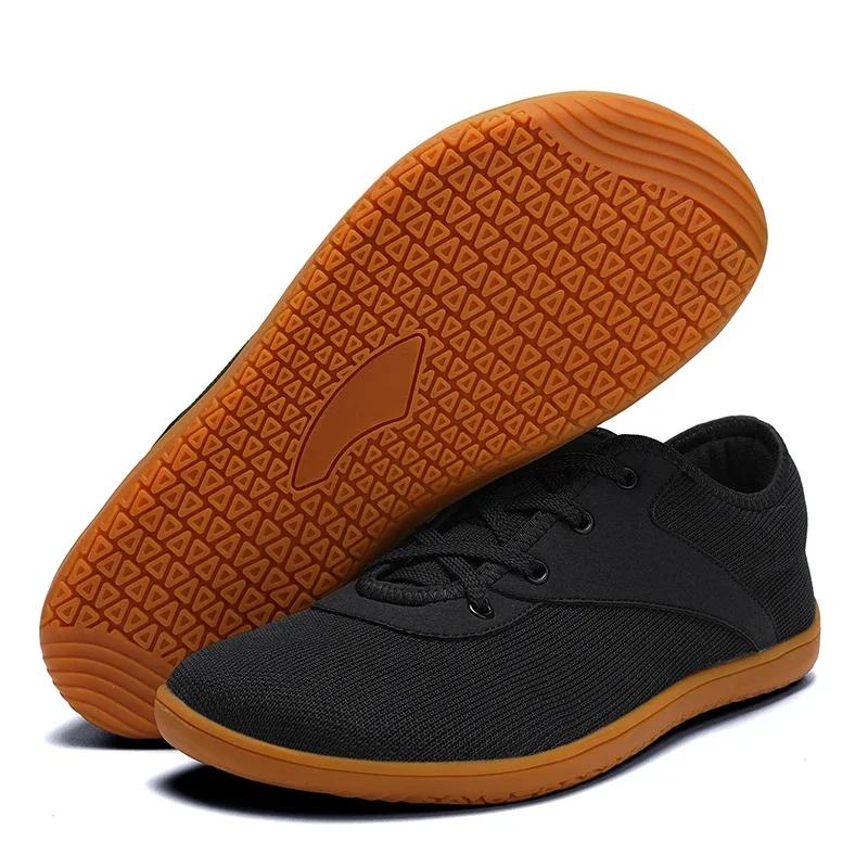 Босоножки для взрослых Cross-Trainer Wide Toe Box мужские широкие минималистичные с нулевой подошвой повседневные вязаные прогулочные кроссовки большого размера