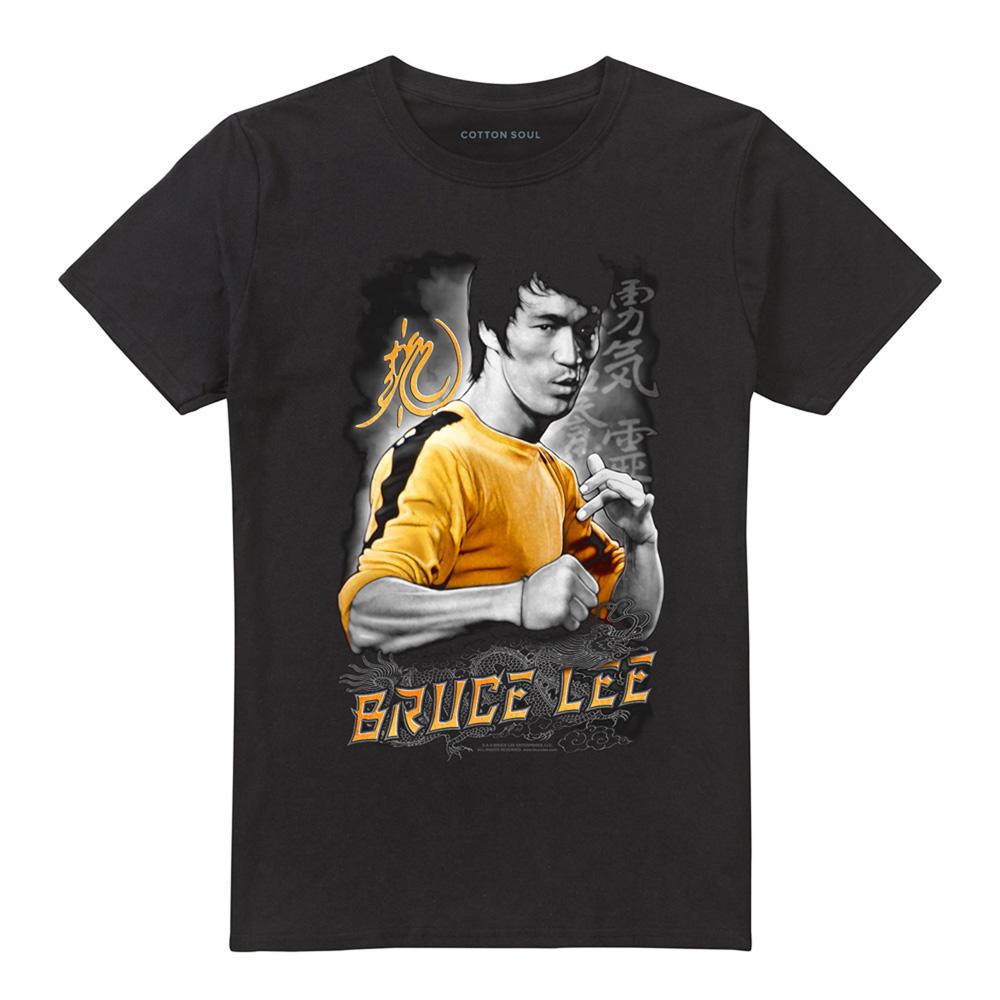 Bruce Lee Unisex Adult Yellow Dragon T-Shirt