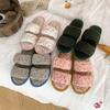 Модные женские плюшевые туфли большого размера Осень Зима Теплые Нескользящие Домашние хлопковые тапочки Легкие Удобные Мягкая подошва Домашняя обувь