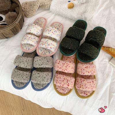Модные женские плюшевые туфли большого размера Осень Зима Теплые Нескользящие Домашние хлопковые тапочки Легкие Удобные Мягкая подошва Домашняя обувь