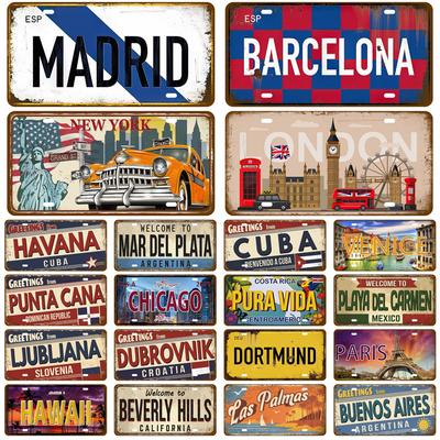 Винтажная жестяная вывеска для бара, паба, клуба, пещеры, настенного украшения, домашнего декора, знаменитой городской достопримечательности, металлической вывески, жести, жести, жести