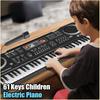 Детское электронное пианино, портативная клавиатура, 61 клавиша, орган с микрофоном, обучающие игрушки, музыкальный инструмент, подарок для ребенка-новичка