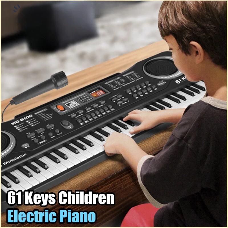 Детское электронное пианино, портативная клавиатура, 61 клавиша, орган с микрофоном, обучающие игрушки, музыкальный инструмент, подарок для ребенка-новичка
