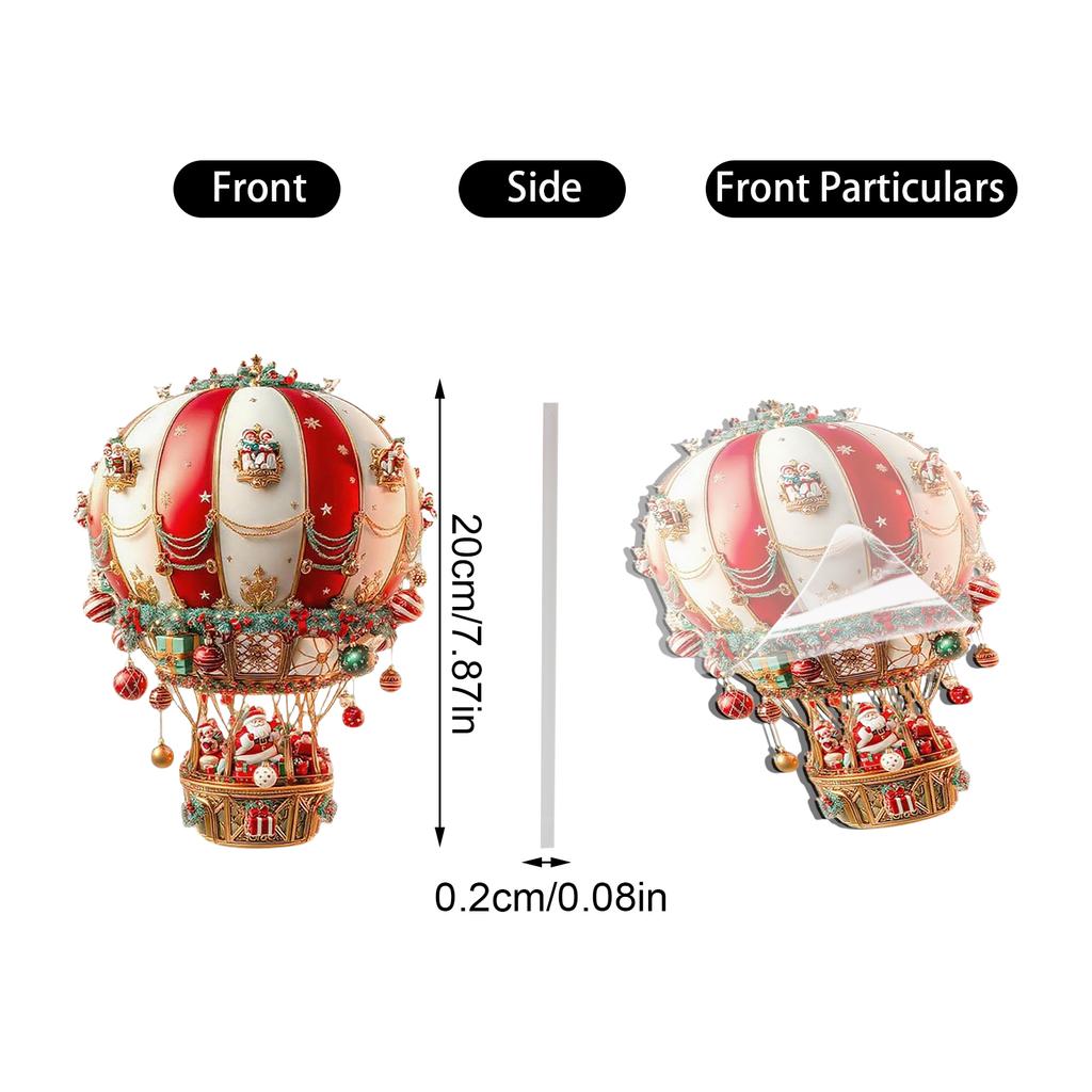 2D Christmas Hot With Santa And Gifts, Christmas Hot With Light Catcher Decorate Interior Window Christmas Theme Stained