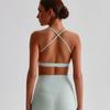 Fashion Nude Feel Spaghetti Strap Cross Beauty Back Exercise Bra Women's Sexy Yoga Vest Pilates Workout Underwear