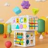 Baby Shape Sorting Toys Children Montessori Educational Toys Colorful Sensory Cube Toys with Elastic Bands for Fine Motor Skills