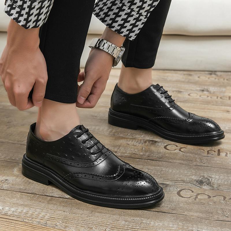 Броги мужские оксфорды модный минималистский дизайн отдых на природе деловая вечеринка мужская свадьба шнуровка коричневый новые туфли