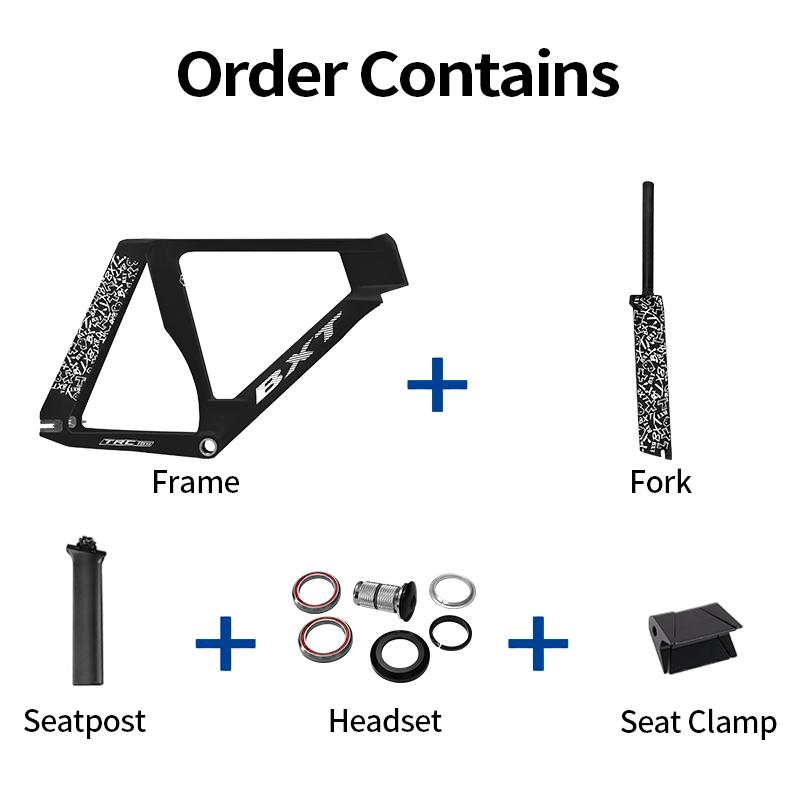 BXT Новая карбоновая трековая рама Фиксер Трековый велосипед Рама из углеродного волокна TRC-195 Односкоростной трековый фреймсет 700Cx28C