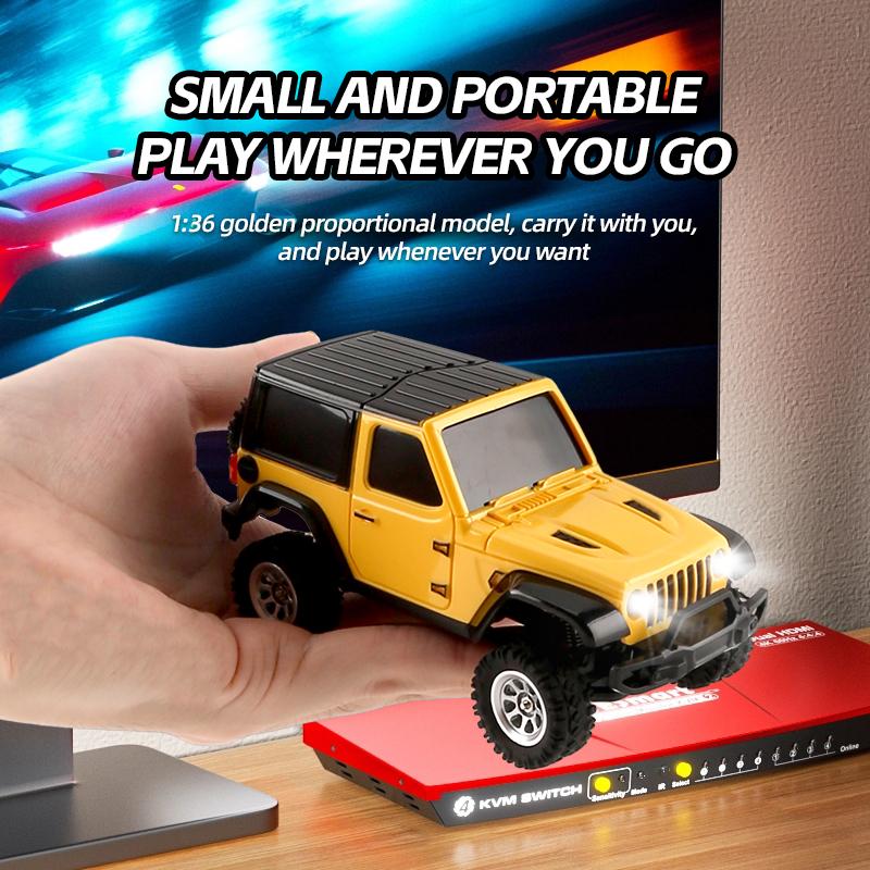 1/36 RC Car 4WD Off-road Climbing Crawler 2.4G Electric Remote Contorl Vehicle RTR Model with LED Lights Toys for Children