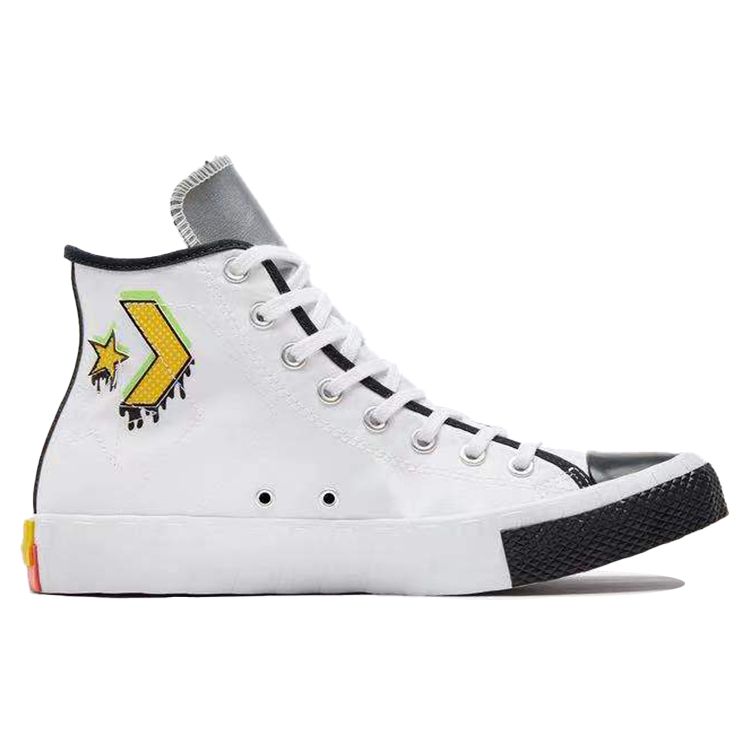 Converse Поп-арт Unt1tl3d Высокие парусиновые кеды Унисекс Кеды Белый Черный Желтый 171734C