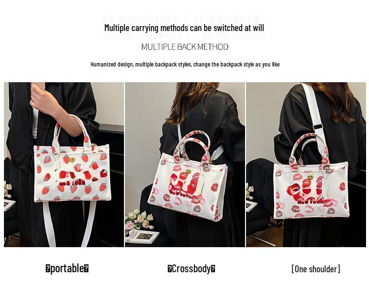 2025 Hot-Selling Large Capacity Canvas Tote: Stylish Commuter & Crossbody Bag.