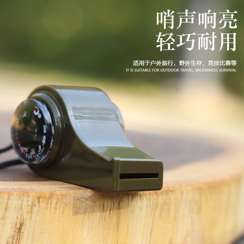 Outdoor Rescue Multi-Function Whistle, Referee and Coach Whistle, Compass, Thermometer, 3-in-1 Wilderness Emergency Whistle