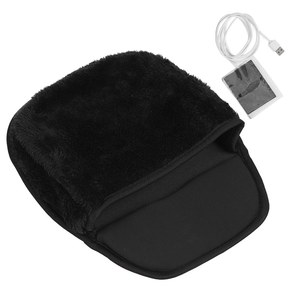 USB Heated Computer Mouse Pad Hand Warmer Roomy Hand Warming Mouse Pad Desk Accessories for Men and WomenBlack