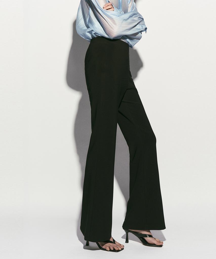 RE RHEE High-Rise Elasticated Bootcut Pants Black