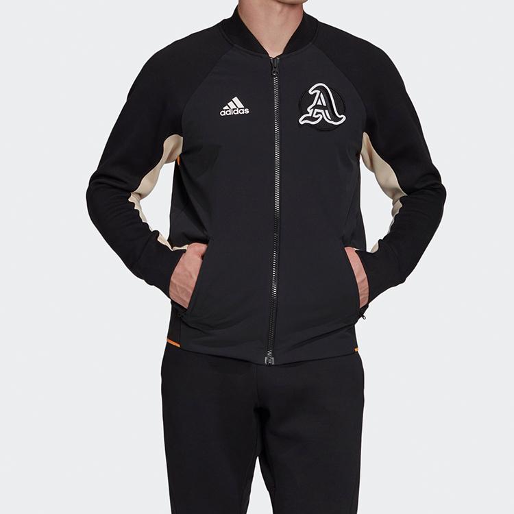 Adidas Sports Stand Collar Zip-Up Color Block Jacket Men Outerwear Black EA0372