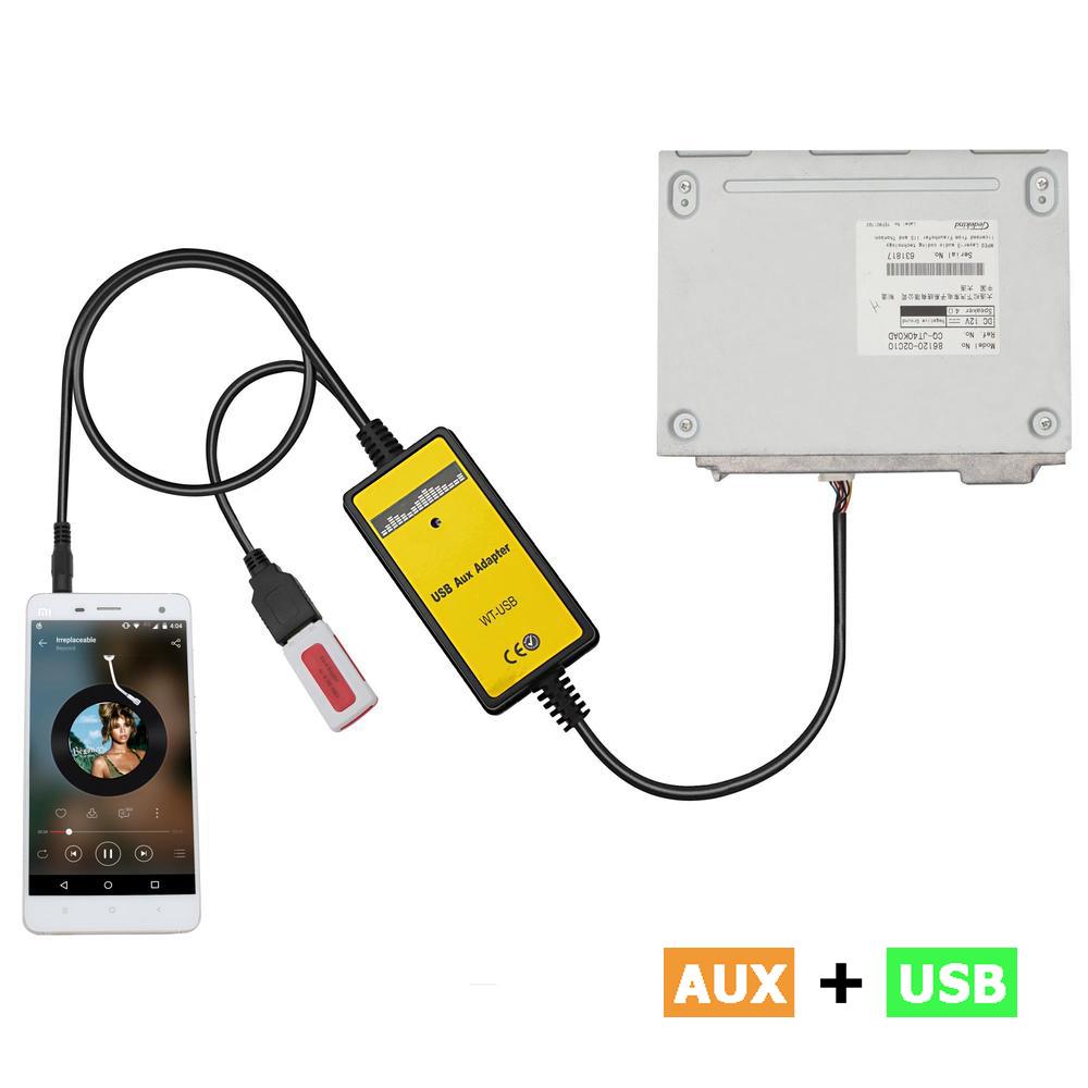 Автомобильный CD-переходник для MP3 AUX USB-адаптер USB AUX-адаптер для Toyota Avensis RAV4 Auris Corolla Camry Tacoma Lexus (6+6-контактный)