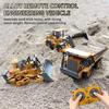 Kids Remote Control Car Toys Excavator Dump Truck Bulldozer With Lights Electric RC Vehicle Gift for Boys and Girls Outdoor Play