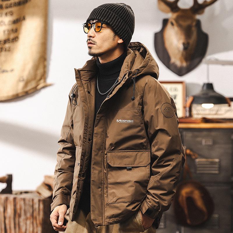 American Retro Men's 2025 High Loft Winter Down Jacket – Trendy, Warm, Windproof Workwear