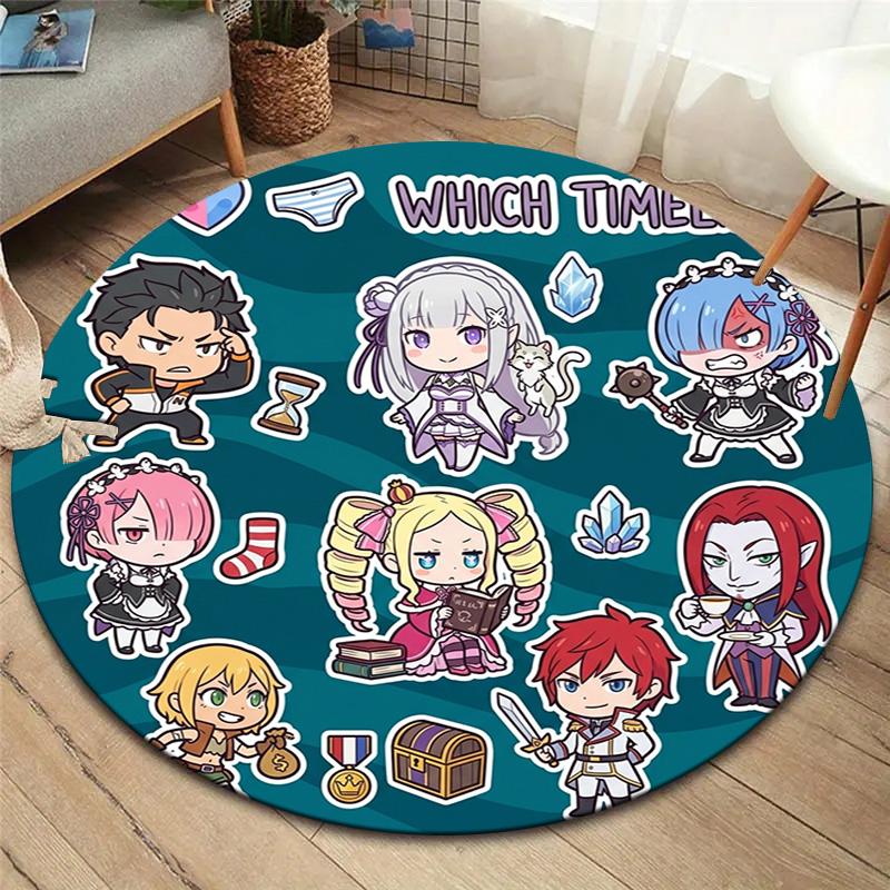 Re Zero Круглый ковер Ковер для гостиной спальни дивана игровой комнаты Декор Нескользящий коврик для пола