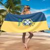 Brazilian Football Crest Printed Microfiber Beach Towel, Soft And Absorbent, Quick-Dry, Ideal for Summer Travel, Beach Essential, Swimming Pool
