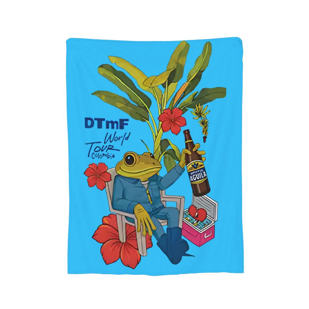 Bad Bunny DTMF Fleece Blankets Music Funny Throw Blankets for Home 150*125cm Plush Thin Quilt,