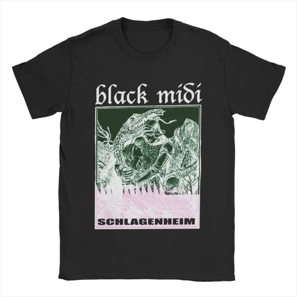 Men's T-Shirts Black Midi Schlagenheim Novelty 100% Cotton Tees Short Sleeve T Shirt Round Neck Tops Gift