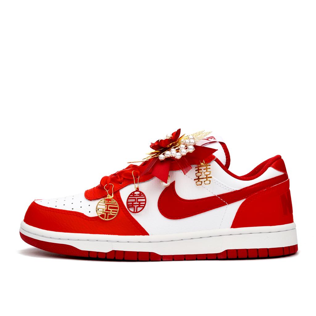 Nike Big Joy Противоскользящая Амортизация Увеличивающие Рост Низкие Кеды для Скейтборда Мужские Красные 355152-150(Команда900-)