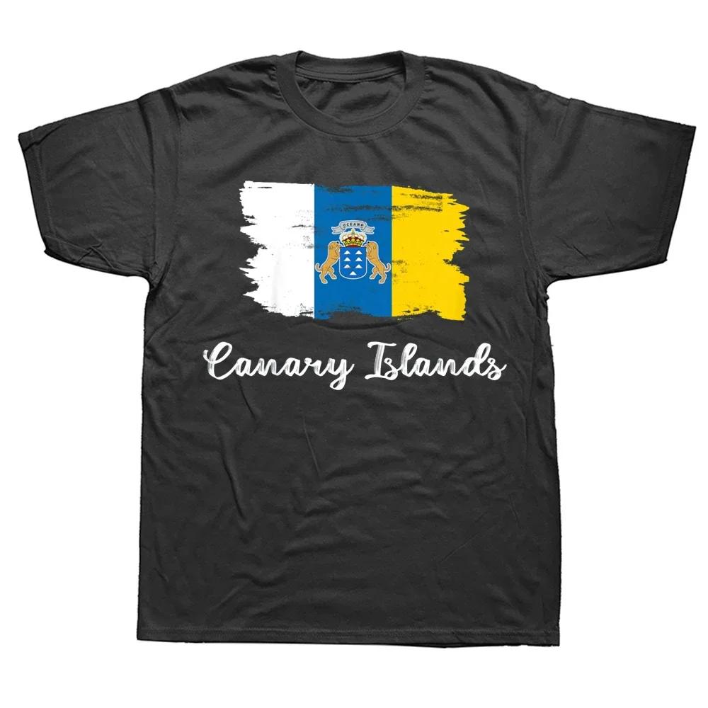 Funny Canary Islands Canarian Flag T Shirts Summer Style Graphic Cotton Streetwear Short Sleeve Birthday Tshirt Unisexs Clothing