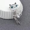 1pcs Brooch Pin Opal Rhinestone Crystal Little Cat Animal Jewelry