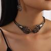 Стильное простое женское ожерелье с подвеской в виде черепа из металла, украшение на Хэллоуин