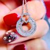 Fashionable and Light Luxury Temperament 18K Gold Round Diamond Diamond Necklace Moissanite Pendant for Women