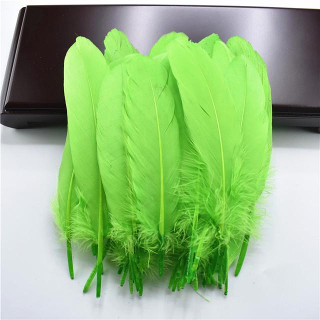 100pcs /Lot Colorful Hard Stick Natural Goose Feathers For Needlework Crafts Feather Handicraft Decor Wedding Accessories Plumes