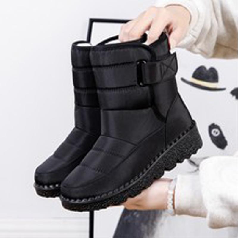 Ботинки женские нескользящие водонепроницаемые зимние ботинки для снега обувь на платформе для женщин теплые ботильоны с хлопковой подкладкой Botas De Mujer