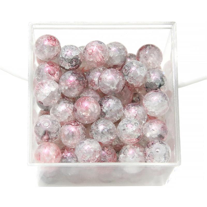 10 мм стеклянные бусины-попки Halo Inside Broken Round Бусины из глазури Ретро-бисер ручной работы Diy Ice Crack Jewelry Бусины-попки для изготовления ювелирных изделий