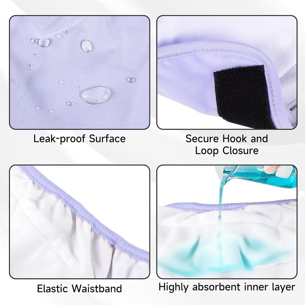 4 Pack Reble Female Dog Diaper, Highly Absorbent Doggie Diapers for Female Dogs, Dog Diaper Small, Yellow