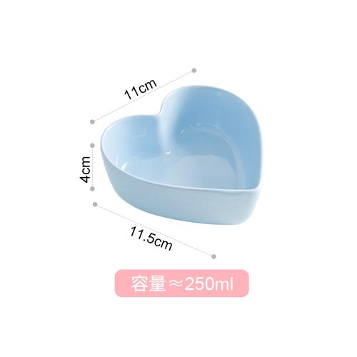 Heart Shaped Bowl Love Heart Ceramic Steamed Egg Bowl Candy Color Dessert Salad Plate 7 Inch Cake Fruit Plate Kitchen Tableware