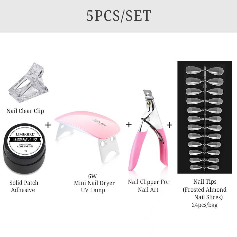 5 г твердый гель для кончиков ногтей, прозрачный замачиваемый УФ-светодиодный гель-лак для дизайна ногтей, функциональный гель, УФ-лампа, наборы для наращивания ногтей, твердый золотой корм для собак