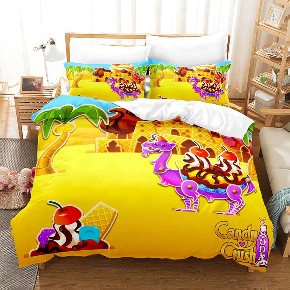 Игровой Постельный Набор Candy Crush Soda Saga Односпальный Полуторный Двуспальный Кинг-сайз Постельный Набор Взрослый Детский Спальня Комплекты Пододеяльников Домашний Текстиль