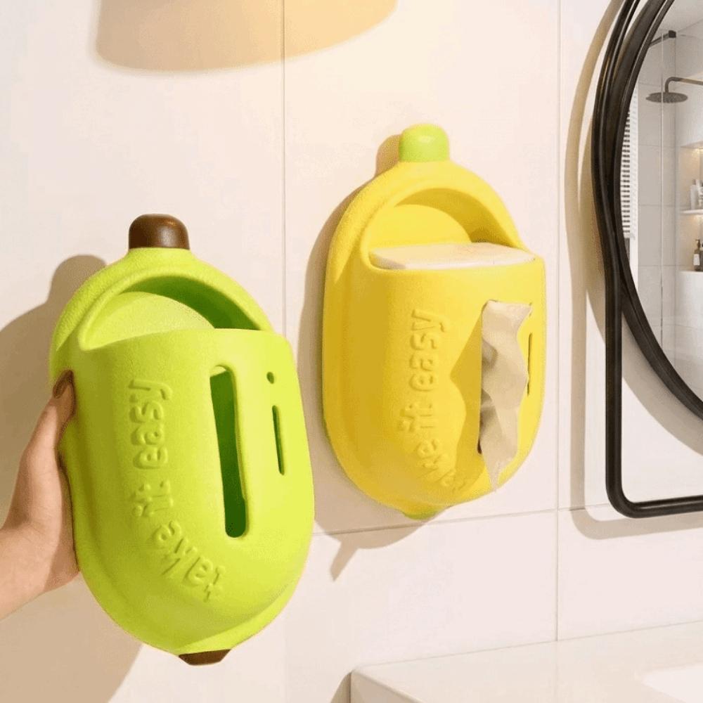 Decorative Banana Suction Cup Tissue Box Large Capacity Napkin Storage Box for Kitchen