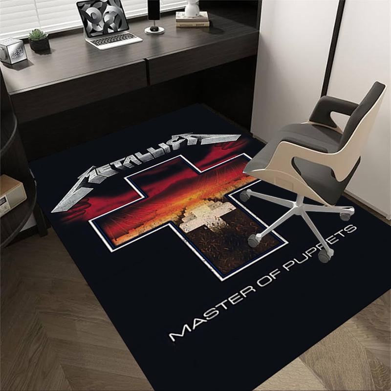 1pc Metallica Master of Puppets Home Office, Durable Polyester Floor Mat with Easy, Office Decor, Urban Style, Nonslip Backing