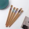 Бамбуковые палочки для суши, 5 пар, противоскользящие, подарочные, столовые приборы, кухонные принадлежности, набор столовых приборов