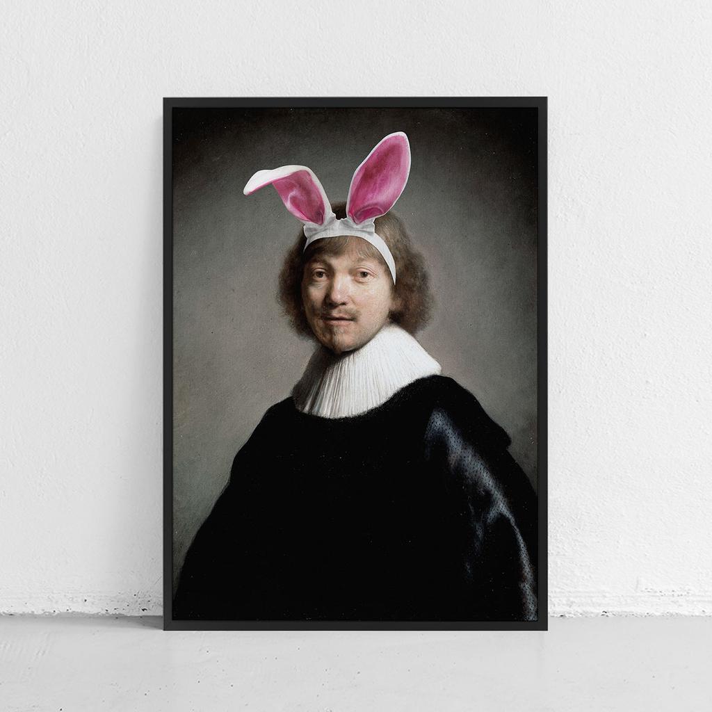 Plakat króliczek uszy rembrandt