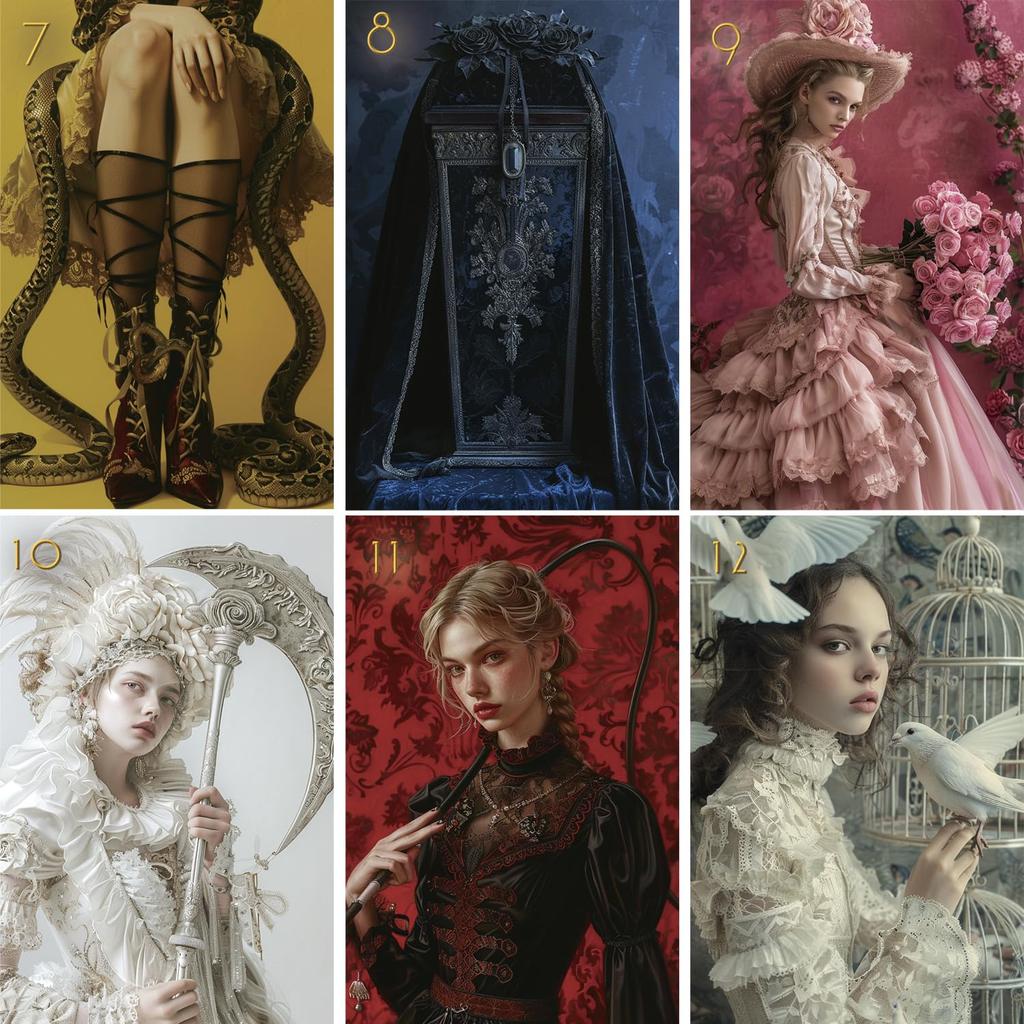 [Officially Imported, Limited Quantity] New Vision Lenormand | Lenormand Cards, 39-Piece Set [Includes Drawstring Pouch] | 62 X 100mm Black Cardstock