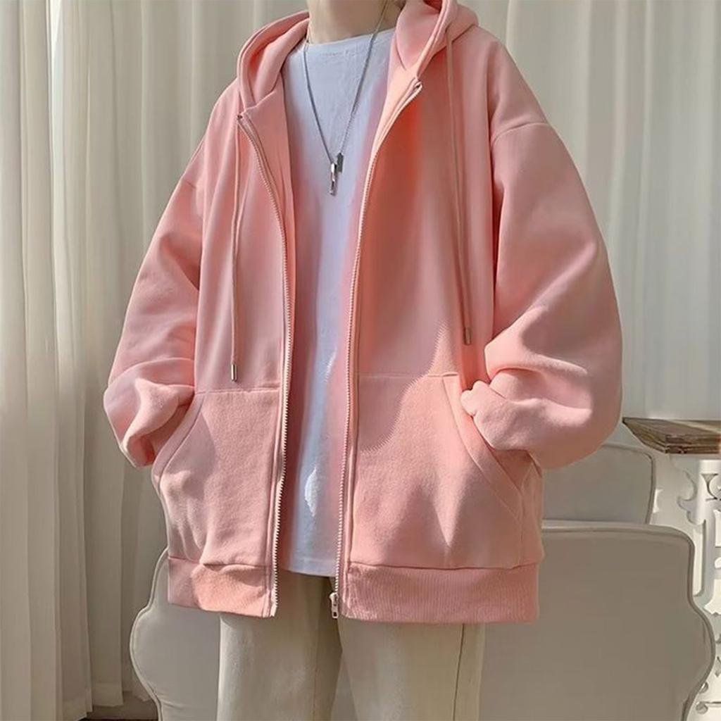 Мужская повседневная модная однотонная толстовка с длинными рукавами и капюшоном, с карманом на молнии