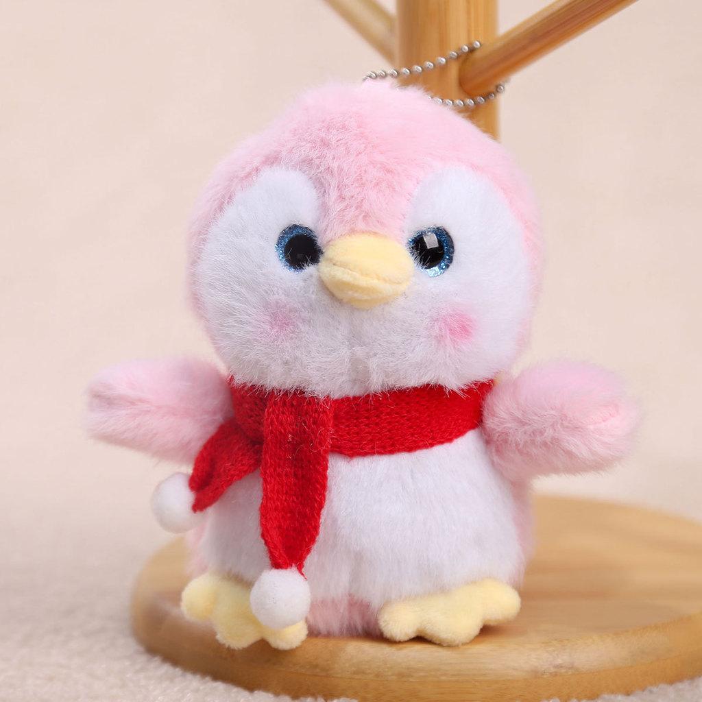 Плюшевый брелок-пингвин с галстуком-бабочкой и шарфом для декора сумки