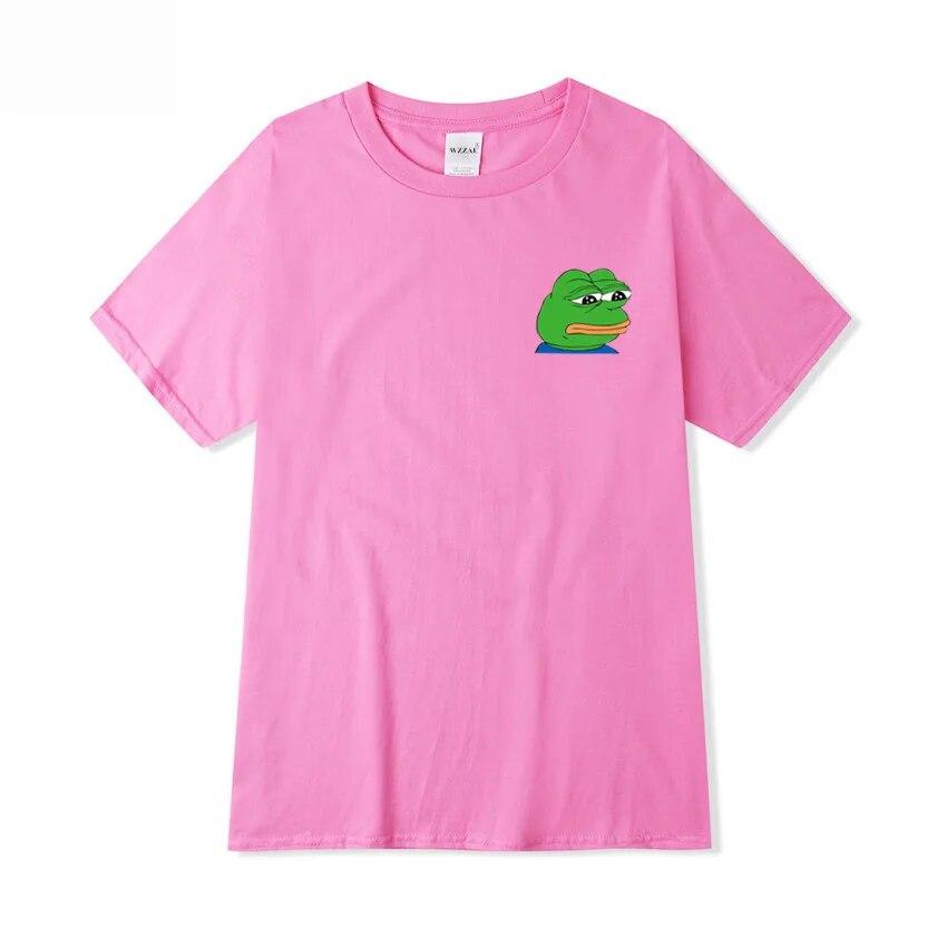 Летняя футболка унисекс Sad Frog Unisex Clothing Печатные забавные футболки Повседневные топы с короткими рукавами Хлопковая футболка для унисекс Свободная футболка