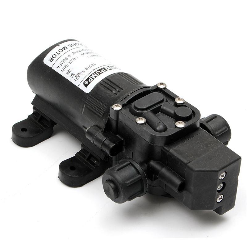 Electric Water Pump Black Micro High Pressure Diaphragm Water Sprayer Car Wash 12 V Adapter Agricultural DC12V 72W 120PSI 5L/MIN