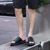 2025 Summer New Sandals Men's Leather Air Cushion Cool Slippers Wear Casual Soft Bottom Light One-word Drag Men